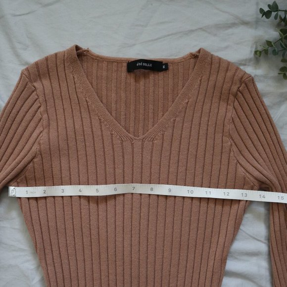 été BELLE Dusty Pink Midi Sweater Dress Medium - Picture 6 of 12